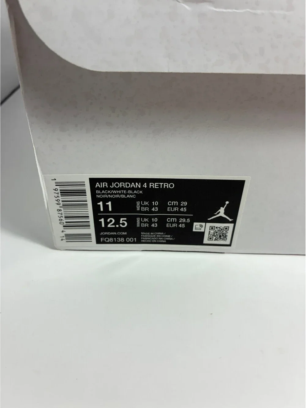 Size 11 - Nike Air Jordan 4 Retro White Thunder